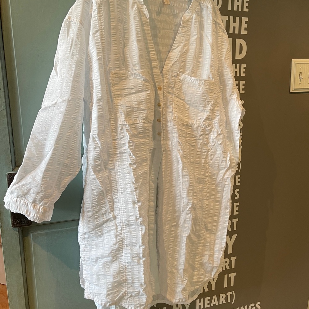 Pilcro White Textured Coverup